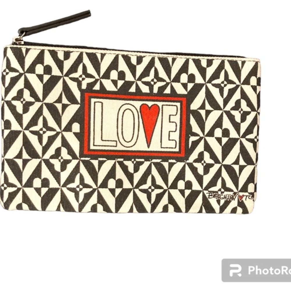 Brighton LOVE Canvas Pouch Clutch NWOT